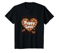 It's All About The Puppy Love - Adorable Dog Lover T-Shirt, Kids, Black, 2 Years
