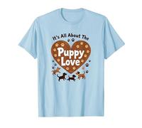 It's All About The Puppy Love - Adorable Dog Lover T-Shirt, Men, Baby Blue, 3XL