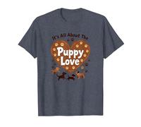 It's All About The Puppy Love - Adorable Dog Lover T-Shirt, Men, Heather Blue, XXL