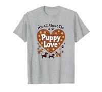It's All About The Puppy Love - Adorable Dog Lover T-Shirt, Men, Heather Grey, L