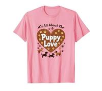 It's All About The Puppy Love - Adorable Dog Lover T-Shirt, Men, Pink, XXL