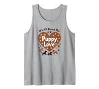 It's All About The Puppy Love - Adorable Dog Lover Tank Top, Men, Heather Grey, M