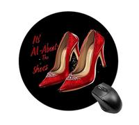 It's All-About-The Shoes Mouse Pad Round Mouse Mat Non-Slip Mousepad for Home Office