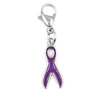 It's All About...You! Purple Awareness Ribbon Stainless Steel Clasp Clip on Charm 76V