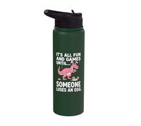 It's All Fun and Games Until Someone Loses an Egg Dino Stainless Steel Insulated Water Bottle