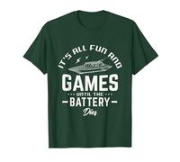 It's All Fun and Games Until The Battery Dies RC Boats Model T-Shirt, Men, Dark Green, Large