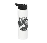 It's All Jazz Record and Saxophone Stainless Steel Insulated Water Bottle