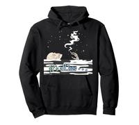 It's All Lies Skeleton Smoking In Water Under The Stars Pullover Hoodie