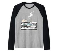 It's All Lies Skeleton Smoking in Water Under The Stars Raglan Baseball Tee