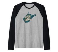 It's All Relative in West Virginia Funny WV Mountain Love Raglan Baseball Tee