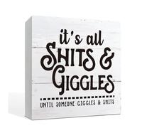 It's All Shits and Giggles Until Someone Giggles and Shits, Box Sign - Tabletop Decor, Bathroom Humor, Warm Decor, Desk Decoration for Home Office