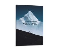Its Always Been You Vs You Mountain Hiker Wall Art, Serene Landscape Motivational Decor Canvas Print for Home Office And Living Room Artistic Wall Mural Modern Hanging Decor Poster20x30inch(50x75cm)
