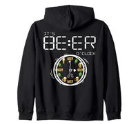 It's Always Beer O'clock Beer Time ART ON BACK Zip Hoodie