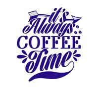 It's Always Coffee time Engraving Decals 54.6x62.1cm Equipped with Transfer Film kit DarkBlue