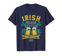 It's Always Sunny in Philadelphia Irish Honor System Logo T-Shirt, Men, Navy Blue, 4X-Large