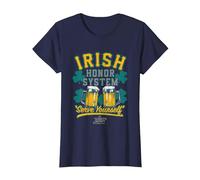 It's Always Sunny in Philadelphia Irish Honor System Logo T-Shirt, Women, Navy Blue, Medium