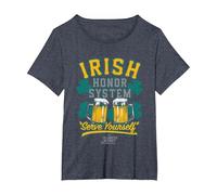 It's Always Sunny in Philadelphia Irish Honor System Logo T-Shirt, Women's Plus, Heather Blue, 1X