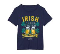 It's Always Sunny in Philadelphia Irish Honor System Logo T-Shirt, Women's Plus, Navy Blue, 6X