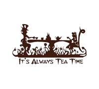It's Always Tea Time Alice in Wonderland Engraving Decals 30x54.6cm Multiple Size Options Coffee