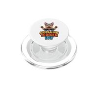 It's an Australian Terrier day Cartoon Pet Dog Breed Aussie PopSockets PopGrip for MagSafe