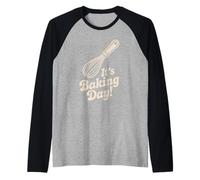 It's Baking Day Whisk Pastry Chef Home Cooking Kitchen Bake Raglan Baseball Tee