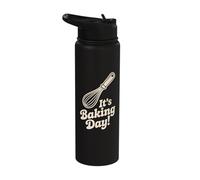 It's Baking Day Whisk Pastry Chef Home Cooking Kitchen Bake Stainless Steel Insulated Water Bottle