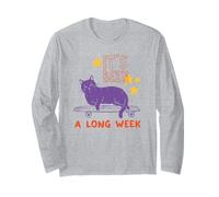 It's Been A Long W at Skateboard Feline Humor Long Sleeve T-Shirt