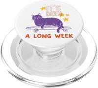 It's Been A Long W at Skateboard Feline Humor PopSockets PopGrip for MagSafe