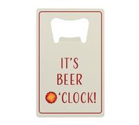'It's Beer O'clock' Full Colour - Stainless Steel Bottle Opener - Funny Novelty Item for Bars & Kitchens - Ideal for Father's Day, Christmas, & Birthdays