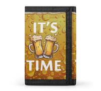 It's Beer Time Trifold Wallets Slim Coin Purse Credit Card Holder Wallet Money Clip for Women Men