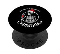 It's Beginning To Look A Lot Like Christmas Funny Skeleton PopSockets Adhesive PopGrip