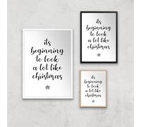 Its Beginning To Look A Lot Like Christmas Giclee Art Print - A2 - White Frame