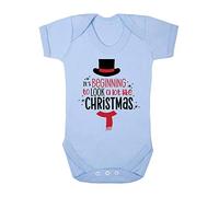 It's Beginning to Look a lot Like Christmas Snowman Baby Grow Vest, 0-3 Months, Pastel Blue