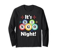 It's Bingo Night Excited Player Retro Vintage Long Sleeve T-Shirt