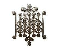 It's Cactus Voodoo Veve Ogun - Handmade Wall Hanging Artwork from Haiti, Authentic Upcycled Art Collection, 14.25 x 17.25 Inches