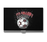 Its Called Soccer Not Football Business Card Holder Slim Case Metal | pocket size 3.7*2.2",easy to carry,professional,waterproof,larage capacity