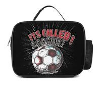 Its Called Soccer Not Football Lunch Box Insulated Lunchbag Cooler Bag | With Detachable Buckle Meal Container Adjustable Carry Strap Work Travel