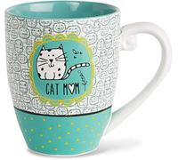 It's Cats & Dogs Cat Mom Cermaic Extra Large Coffee Mug Tea Cup 20 oz, Ceramic, Teal, 20oz
