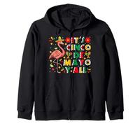 Its Cinco De Mayo Yall Flamingo Sombrero Maracas Flower Lime Zip Hoodie