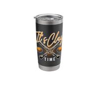 It's Clay Time Trap Skeet Sporting Shooter Clay Shooting Stainless Steel Insulated Tumbler