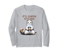 It's Coffee O'Clock Cute Cat Comfy Long Sleeve T-Shirt