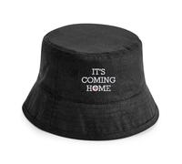 It's Coming Home Football Bucket Hat | England Unisex Sun Hat for Supporters | Embroidered Soccer Festival Headwear Black