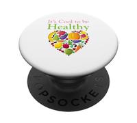 It's Cool To Be Healthy -Love Vegan, Animal Vegetarian Peace PopSockets Adhesive PopGrip