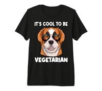 It's Cool to Be Vegetarian Vegetable Eaters St. Bernard Dog Premium T-Shirt