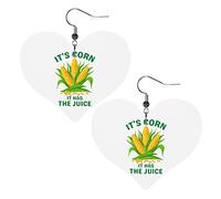 Its Corn It Has The Juice Leather Earrings For Women Dangle Earring Drop Heart Pendant With Hook Gifts For Adult Girl