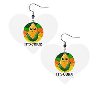 Its Corn It Has The Juice Leather Earrings For Women Dangle Earring Drop Heart Pendant With Hook Gifts For Adult Girl