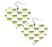 Its Corn It Has The Juice Leather Earrings For Women Dangle Earring Drop Heart Pendant With Hook Gifts For Adult Girl