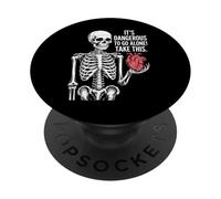 It's Dangerous To Go Alone Skeleton Heart PopSockets Adhesive PopGrip