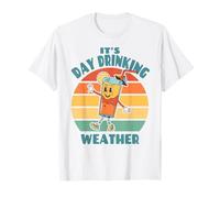 It's Day Drinking Weather Funny Alcohol Retro Vintage T-Shirt