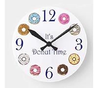 It'S Donut Time Round Wall Clock Silent Quartz Frameless Wall Clock Non-Ticking Clocks Decorative For Home Kitchen Bedroom 25Cm